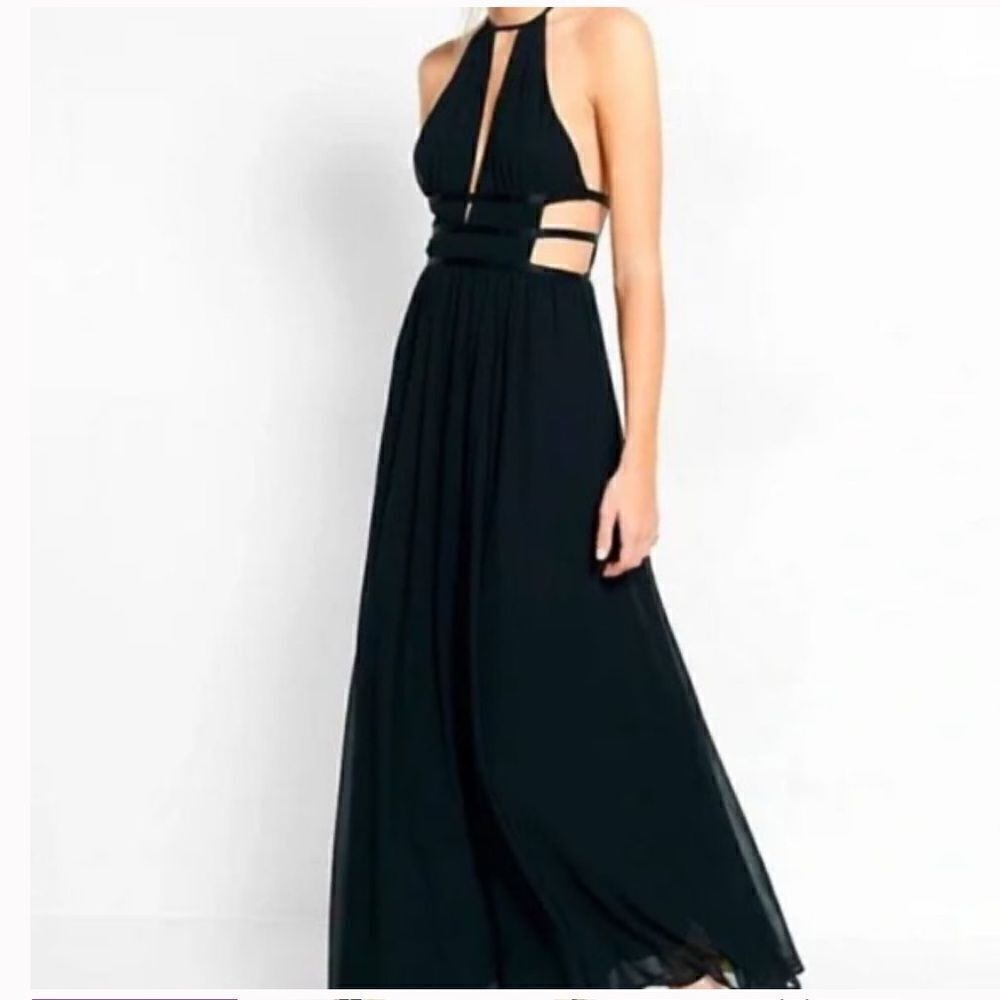 Express Black Cutout Maxi Dress Gown size XS